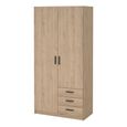 Sprint Wardrobe - 2 Door - 3 Drawer - Jackson Hickory