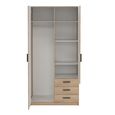 Sprint Wardrobe - 2 Door - 3 Drawer - Jackson Hickory