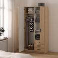 Sprint Wardrobe - 2 Door - 3 Drawer - Jackson Hickory