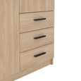 Sprint Wardrobe - 2 Door - 3 Drawer - Jackson Hickory