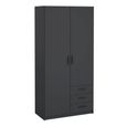 Sprint Wardrobe - 2 Door - 3 Drawer - Matt Grey
