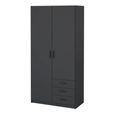 Sprint Wardrobe - 2 Door - 3 Drawer - Matt Grey