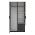 Sprint Wardrobe - 2 Door - 3 Drawer - Matt Grey