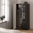 Sprint Wardrobe - 2 Door - 3 Drawer - Matt Grey