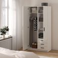 Sprint Wardrobe - 2 Door - 3 Drawer - White