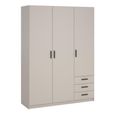 Sprint Wardrobe - 3 Door - 3 Drawer - Cashmere