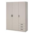 Sprint Wardrobe - 3 Door - 3 Drawer - Cashmere