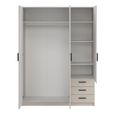 Sprint Wardrobe - 3 Door - 3 Drawer - Cashmere
