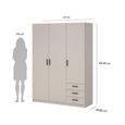 Sprint Wardrobe - 3 Door - 3 Drawer - Cashmere