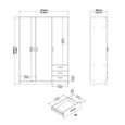 Sprint Wardrobe - 3 Door - 3 Drawer - Jackson Hickory