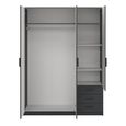Sprint Wardrobe - 3 Door - 3 Drawer - Matt Grey