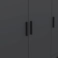 Sprint Wardrobe - 3 Door - 3 Drawer - Matt Grey