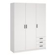 Sprint Wardrobe - 3 Door - 3 Drawer - White