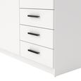 Sprint Wardrobe - 3 Door - 3 Drawer - White