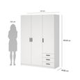 Sprint Wardrobe - 3 Door - 3 Drawer - White