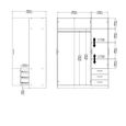 Sprint Wardrobe - 3 Door - 3 Drawer - White