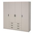 Sprint Wardrobe - 4 Door - 3 Drawer - Cashmere