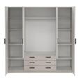 Sprint Wardrobe - 4 Door - 3 Drawer - Cashmere