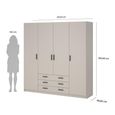 Sprint Wardrobe - 4 Door - 3 Drawer - Cashmere