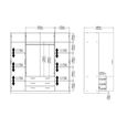Sprint Wardrobe - 4 Door - 3 Drawer - Cashmere