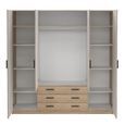 Sprint Wardrobe - 4 Door - 3 Drawer - Jackson Hickory