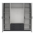Sprint Wardrobe - 4 Door - 3 Drawer - Matt Grey
