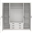 Sprint Wardrobe - 4 Door - 3 Drawer - White