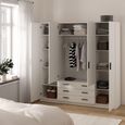 Sprint Wardrobe - 4 Door - 3 Drawer - White
