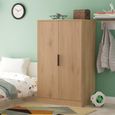 Java Fluted Wardrobe - 2 Door - Plain Midi - Natural and Nebraska