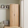 Java Fluted Wardrobe - 2 Door - Plain Robe - Natural and Nebraska
