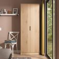 Java Fluted Wardrobe - 2 Door - Tall Robe - Natural and Nebraska