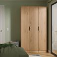 Java Fluted Wardrobe - 3 Door - Plain Triple - Natural and Nebraska
