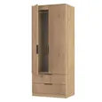 Java Fluted Wardrobe - 2 Door - 2 Drawer - Natural and Nebraska