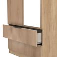 Java Fluted Wardrobe - 2 Door - Combi - 1 Mirror - Natural and Nebraska