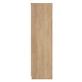 Java Fluted Wardrobe - 2 Door - Combi - 1 Mirror - Natural and Nebraska