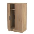 Java Fluted Wardrobe - 2 Door - Plain Midi - Natural and Nebraska