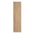 Java Fluted Wardrobe - 2 Door - Tall Combi - 1 Mirror - Natural and Nebraska