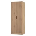 Java Fluted Wardrobe - 2 Door - Tall Robe - Natural and Nebraska