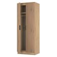 Java Fluted Wardrobe - 2 Door - Tall Robe - Natural and Nebraska