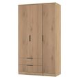 Java Fluted Wardrobe - 3 Door - 2 Drawer - Tall Triple - Natural and Nebraska