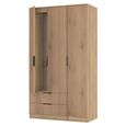 Java Fluted Wardrobe - 3 Door - 2 Drawer - Tall Triple - Natural and Nebraska