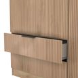 Java Fluted Wardrobe - 3 Door - 2 Drawer - Tall Triple - Natural and Nebraska