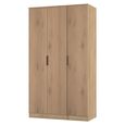 Java Fluted Wardrobe - 3 Door - Plain Triple - Natural and Nebraska