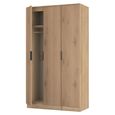 Java Fluted Wardrobe - 3 Door - Plain Triple - Natural and Nebraska