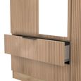 Java Fluted Wardrobe - 3 Door - Tall Triple Combi - 1 Mirror - Natural and Nebraska