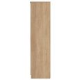 Java Fluted Wardrobe - 3 Door - Tall Triple Combi - 1 Mirror - Natural and Nebraska