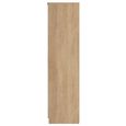 Java Fluted Wardrobe - 3 Door - Triple - 1 Mirror - Natural and Nebraska