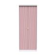 Diamond Plain Tall Wardrobe - 2 Door - Pink and White