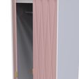 Diamond Tall Wardrobe - 2 Door - 2 Drawer - Pink and White