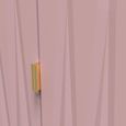 Diamond Tall Wardrobe - 2 Door - 2 Drawer - Pink and White